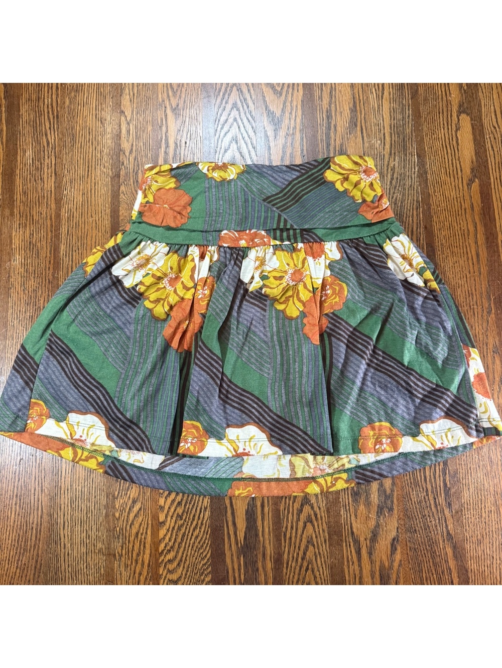 VTG Xhilaration Fairycore Floral Geometric Mini Skirt Green Medium